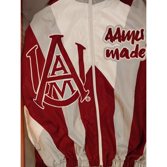 Men's Tones of Melanin University of Alabama A&M Windbreaker Jacket Red Large - Picture 5 of 7